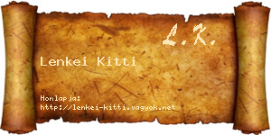 Lenkei Kitti névjegykártya